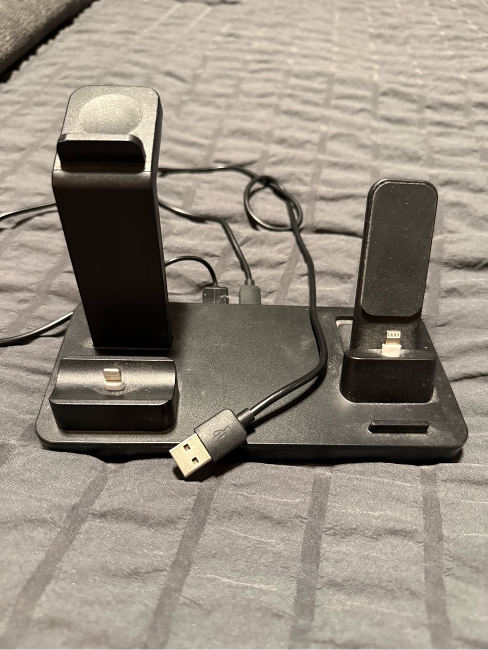 Universal Black 3-in-1 Charging Dock Station for Phones and Accessories